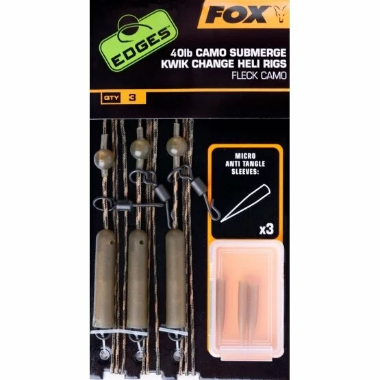 Fox Edges Submerge Camo Leader Heli / Chod Rigs Kwik Change